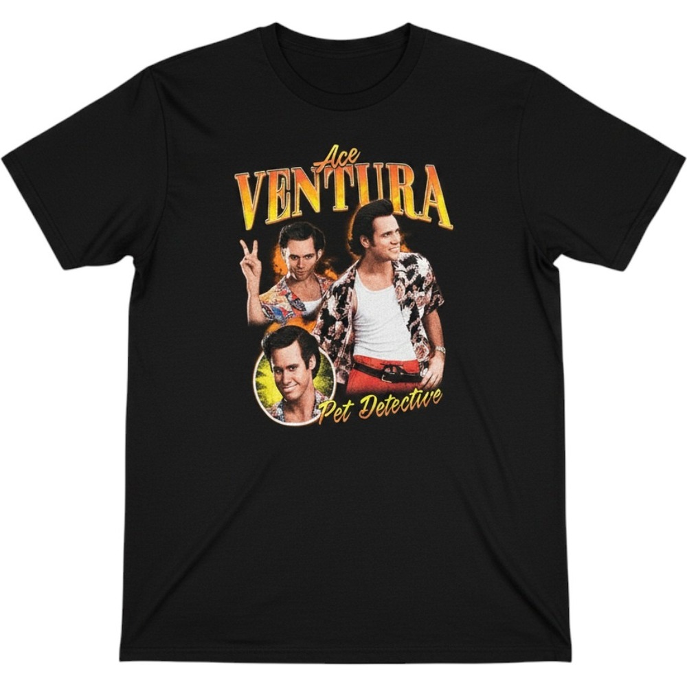 Ace Ventura Pet Detective Graphic T-Shirt Mens Large Jim Carrey Movie Tee 90s